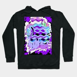 Surfer girl waves purple splash abstract Hoodie